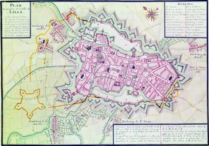 Mapa da cidade de Lille, de &39;Atlas et Histoire de Lille&39; (caneta e tinta sobre papel)