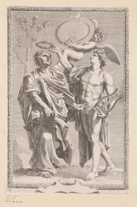 Coroa Apollo Publius Virgil Maro
Página de título de Publius Vergilius Maro, Publii Virgilii Maronis Opera, 1641. de Claude Mellan