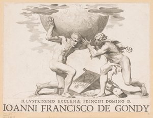 Atlas entrega a esfera celeste a Hércules de Claude Mellan