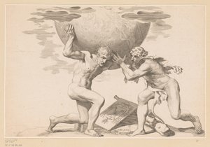 Atlas entrega a esfera celeste a Hércules de Claude Mellan