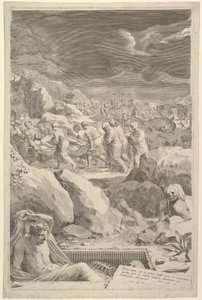 Enterro de Procissão de Cristo, 1678. de Claude Mellan
