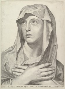 Busto da Virgem, 1650. de Claude Mellan