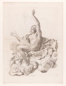 H. Paulo sobre nuvem rodeado de querubins de Claude Mellan