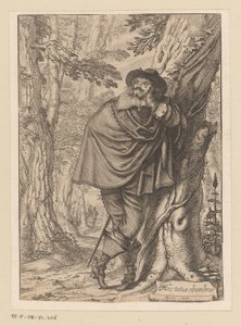 James Howell encostado em uma árvore Página de rosto para: James Howell, Dendrologie (...), 1641 de Claude Mellan