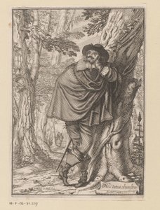 James Howell encostado em uma árvore Página de rosto para: James Howell, Dendrologie (...), 1641 de Claude Mellan