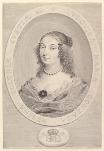 Ludovica Maria Gonzaga, rainha da Polônia, 1645. de Claude Mellan