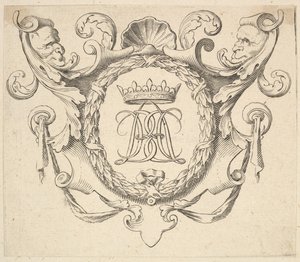 Monograma coroado. de Claude Mellan