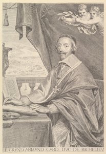 Retrato do cardeal Richelieu, 1651. de Claude Mellan