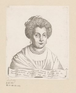 Retrato de Agathe de Chatillon de Claude Mellan