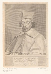 Retrato de Alphonse Louis du Plessis de Richelieu, Arcebispo de Lyon de Claude Mellan