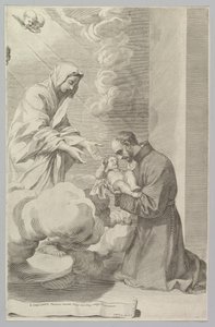 St. Gaëtan, fundador dos Theatines. de Claude Mellan