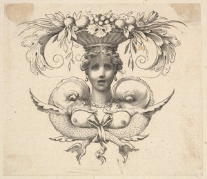 Tail-piece: Womans Head Cul-de-lumière: Busto de uma mulher. de Claude Mellan
