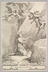 Página de rosto para François de Sales, Introdução à vida devota, 1641. de Claude Mellan