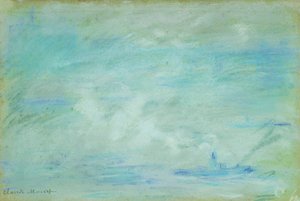 Barco no Tamisa, efeito de neblina; Barco no Tamisa, efeito de névoa, 1901 de Claude Monet