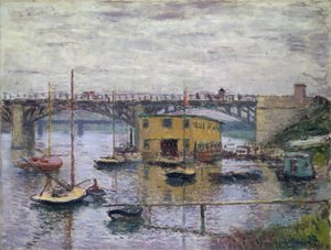 Ponte em Argenteuil em um dia cinzento, c.1876 (óleo sobre tela) de Claude Monet