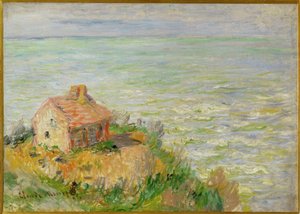 Cabine aduaneira, efeito da tarde de Claude Monet
