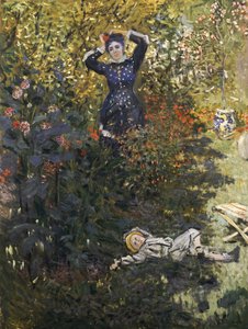 Camille e Jean no jardim em Argenteuil de Claude Monet