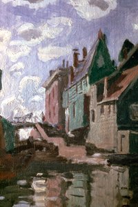 Canal em Zaandam, detalhe, 1871 de Claude Monet