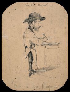 Caricatura de um homem com um chapéu pequeno de Claude Monet