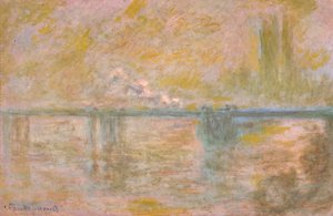 Charing-Cross Bridge em Londres, c.1902 (óleo sobre tela) de Claude Monet