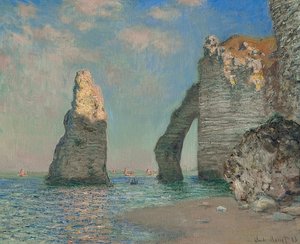 As rochas em Étretat. 1885 de Claude Monet