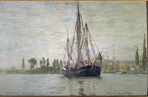 Caça-marise francês na âncora (perto de Rouen) - óleo sobre tela de Claude Monet