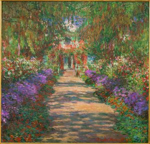 Jardim de Giverny (pintura sobre tela) de Claude Monet