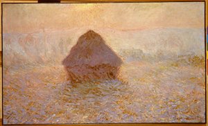 Palheiros, sol na névoa de Claude Monet