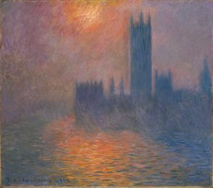 Casas do Parlamento, pôr-do-sol de Claude Monet