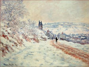 La Route de Vetheuil, Effet de Neige (Die Straße nach Vethe de Claude Monet