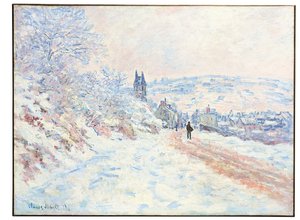 O caminho para Vetheuil, efeito de neve, 1879 de Claude Monet