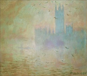 O Parlamento, As Gaivotas (Das Parlament, die Möwen) de Claude Monet