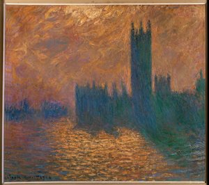 Parlamento de Londres, céu tempestuoso (óleo sobre tela) de Claude Monet
