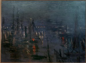 Porto de Le Havre, efeito noturno (Der Hafen von Le Havre bei de Claude Monet