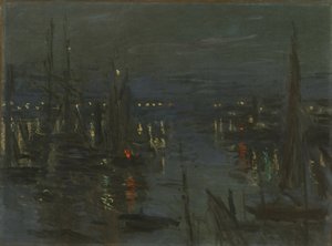 Le Port du Havre, Night Effect O porto de Le Havre à noite, 1873. de Claude Monet