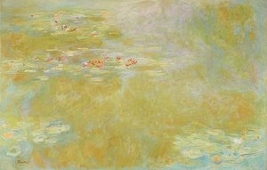 A lagoa do lírio d&39;água (Der Seerosenteich). Um 1916 de Claude Monet