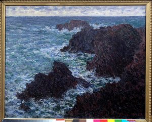 Les Roches de Belle Ile (Belle-Ile), la cote sauvage Painting by Claude Monet (1840-1926) 19 Century Sun. 0,65x0,81m. Paris, Musee d