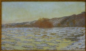 Cubos de gelo, efeito crepuscular de Claude Monet