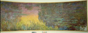 Les nympheas, soleil couchant Pintura de Claude Monet (1840-1926) 1914-1926 Díptico de 2 x 3 m cada parte. Paris. Museu Orangerie de Claude Monet