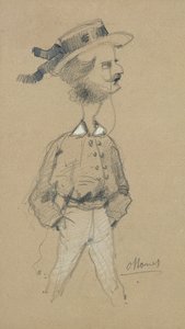 Homem com um chapéu de velejador, 1857 de Claude Monet