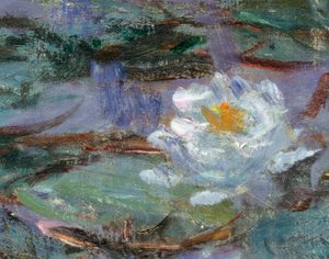 Nimpheas azuis. Detalhe de um nenuphar. Pintura de Claude Monet (1840-1926) de Claude Monet