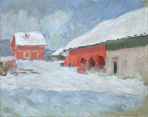 Noruega, casas vermelhas em Bjornegaard, 1895 de Claude Monet