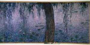 Ninfeias, manhã brilhante com tríptico salgueiro parte direita. Pintura de Claude Monet (1840-1926) 1914-1926 Dim. 2 x 4,25 m. Paris. Museu Orangerie de Claude Monet