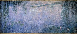 Ninfeias, manhã clara com salgueiro Tríptico parte central. Pintura de Claude Monet (1840-1926) 1914-1926 Dim. 2 x 4,25 m. Paris. Museu Orangerie de Claude Monet
