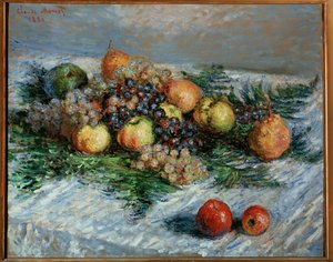Natureza-morta com frutos (óleo sobre tela) de Claude Monet