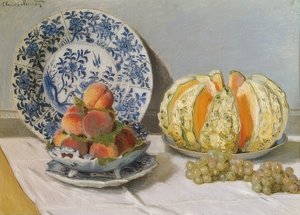 Ainda vida com melão. 1872 de Claude Monet