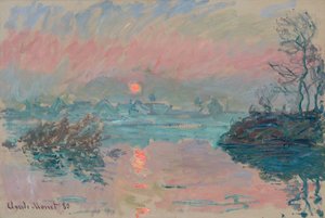 Pôr do sol em Lavacourt; Pôr do sol em Lavacourt, 1880 de Claude Monet