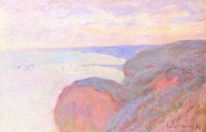 No penhasco perto de Dieppe, céu nublado de Claude Monet