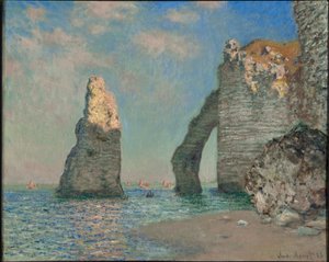 Os penhascos em Etretat de Claude Monet