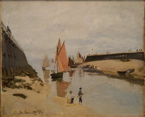 O Porto de Trouville - Pintura de Claude Monet (1840-1926) - 1870 - Óleo sobre tela - 54x65,7 - Szepmuveszeti Muzeum, Budapeste de Claude Monet